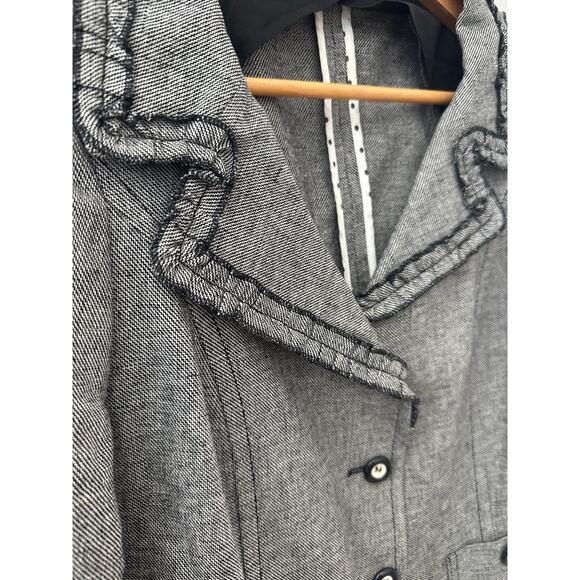 Weekend MaxMara Textured Tweed Ruffled Hem Linen Blend Blazer Size 12 - Picture 6 of 11